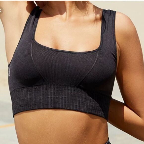 Free People Washed Black Square Neck Bra XS/S - Picture 1 of 5
